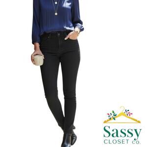 Ann Taylor LOFT Lightweight Black Skinny Stretch Denim Jeans Size 6 EUC